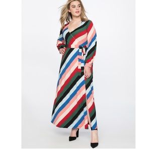 Eloquii Stripe Long-Sleeve Maxi Dress